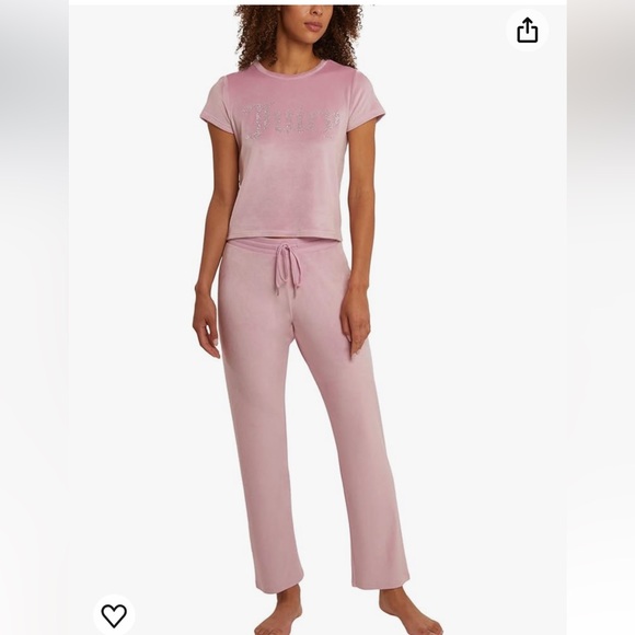 New Juicy Couture Pink Velour Bling Top & Pants 2 Piece Set - Picture 10 of 17